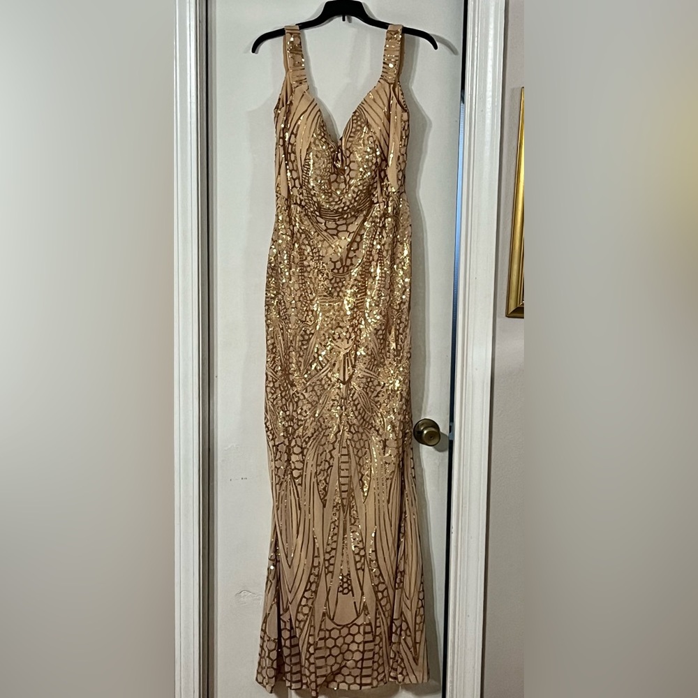 Rose Gold Sequin Gown - New with Tags